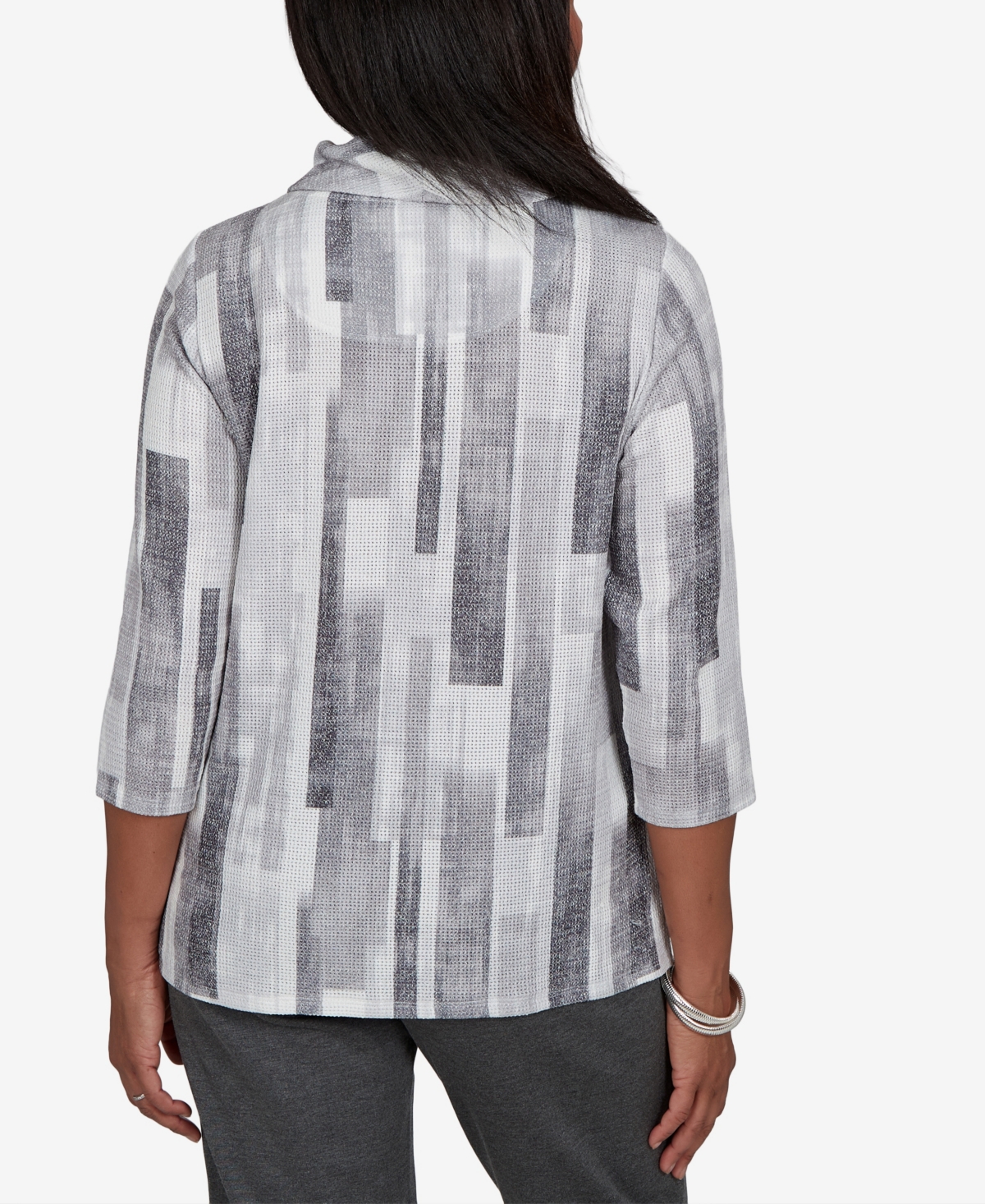 Alfred Dunner Women's Cowl Neck 3/4-Sleeve Pullover Tunic Top