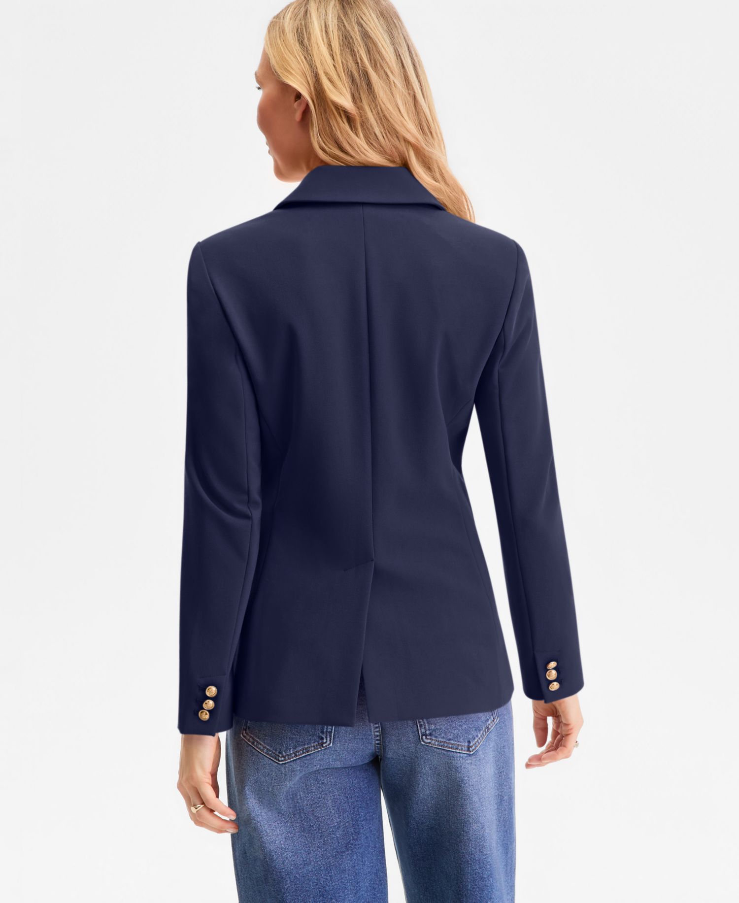 Plus Size Faux Double-Breasted Blazer