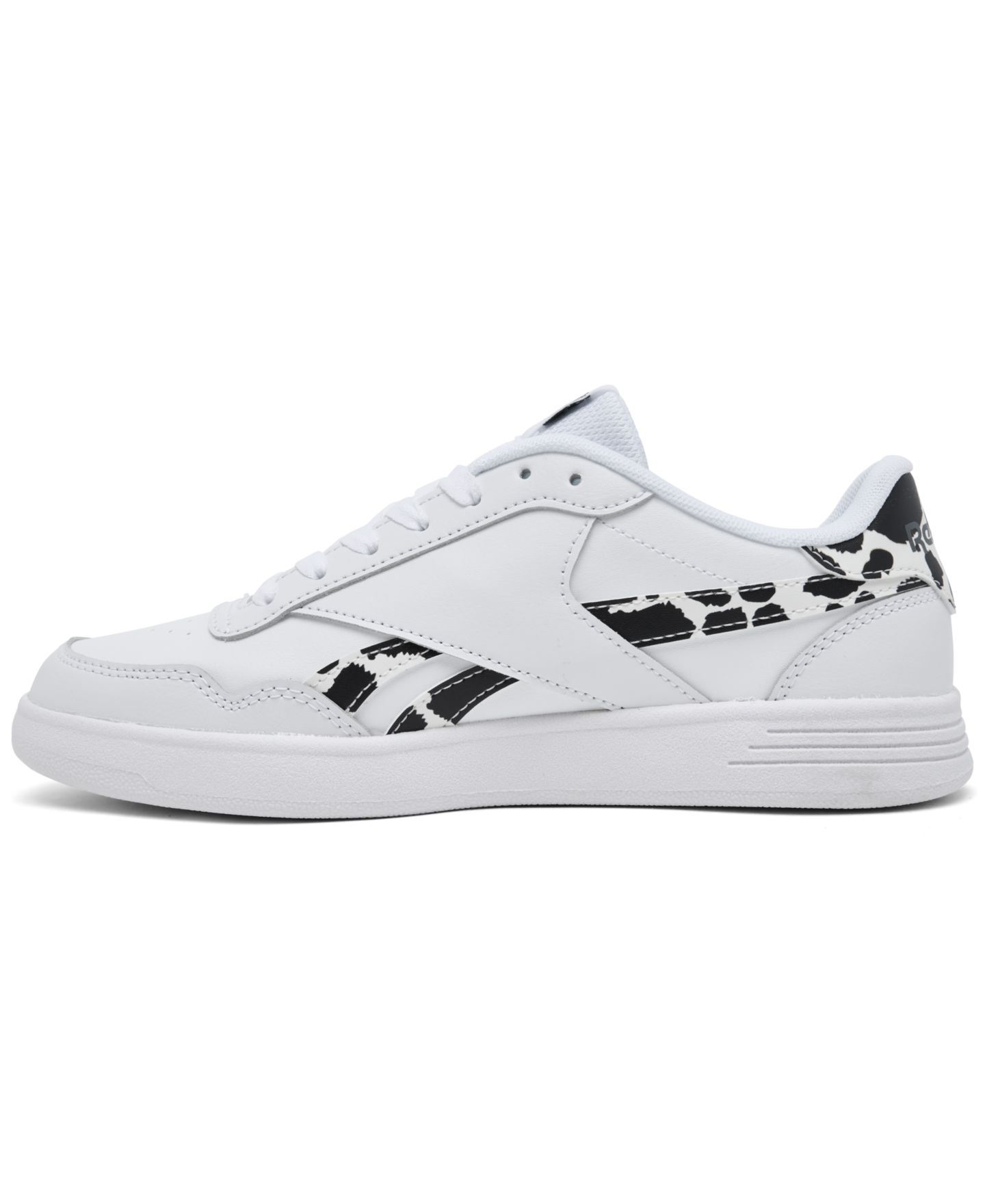 Женские кроссовки Reebok Court Advance Cow Print Lifestyle, цвет: Белый / Чёрный — фото 3