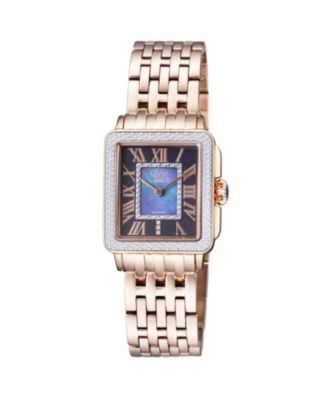 Women's Padova Swiss Quartz IP Rose Stainless Steel Bracelet Diamond Watch
