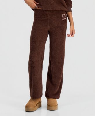 Juniors' Hello Kitty Sherpa Wide-Leg Pants