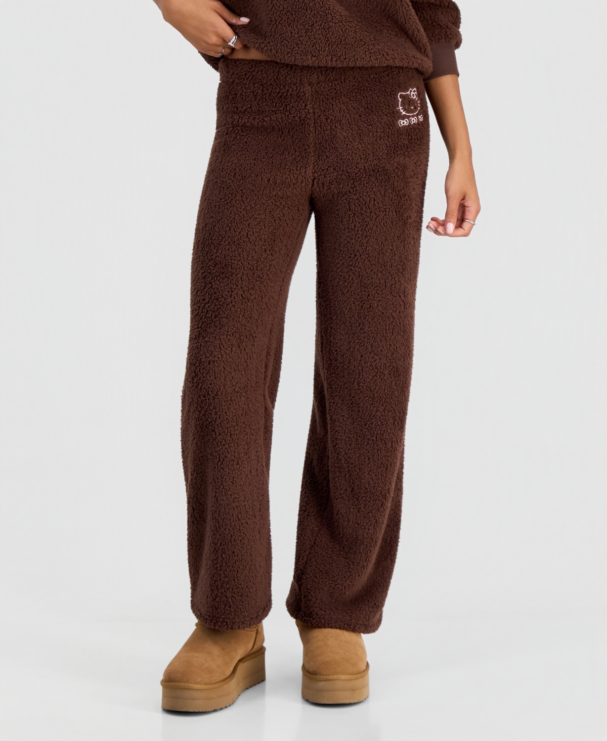 Grayson Threads, The Label Juniors' Hello Kitty Sherpa Wide-Leg Pants