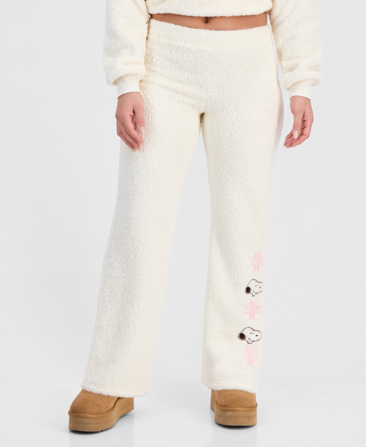 Grayson Threads, The Label Women's Snoopy Sherpa Pull-On Wide-Leg Pants