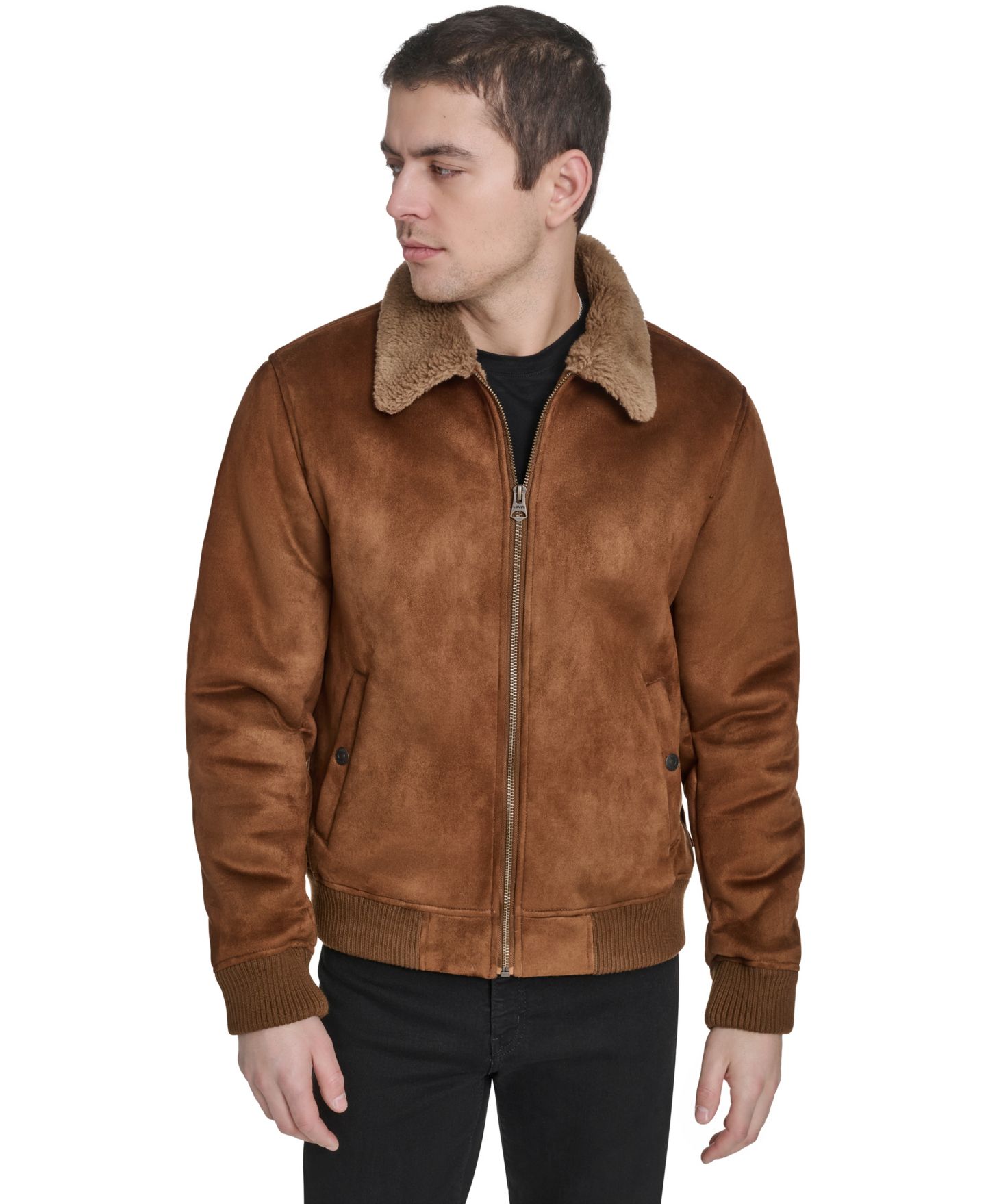 Мужская куртка Levi's Faux Shearling Bomber, цвет: Коньячный — фото 1
