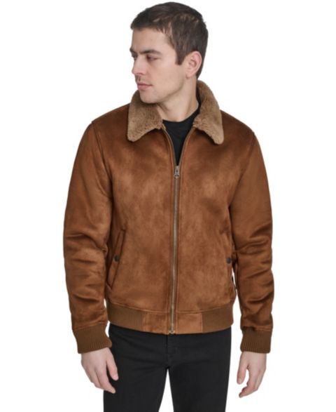 Мужская куртка Levi's Faux Shearling Bomber, цвет: Коньячный