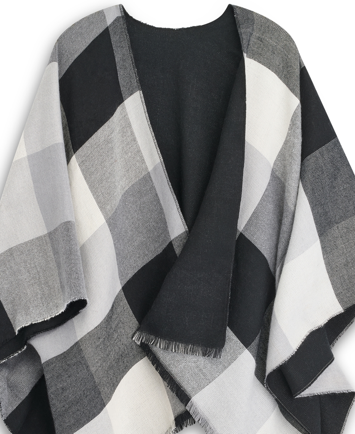 Calvin Klein Reversible Buffalo Plaid Ruana