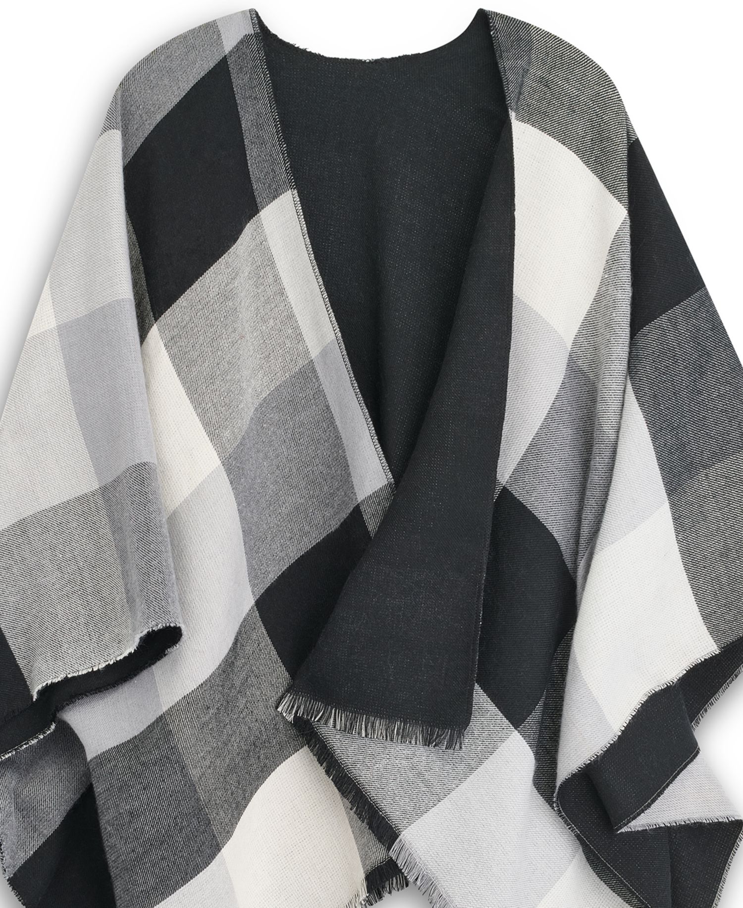 Reversible Buffalo Plaid Ruana