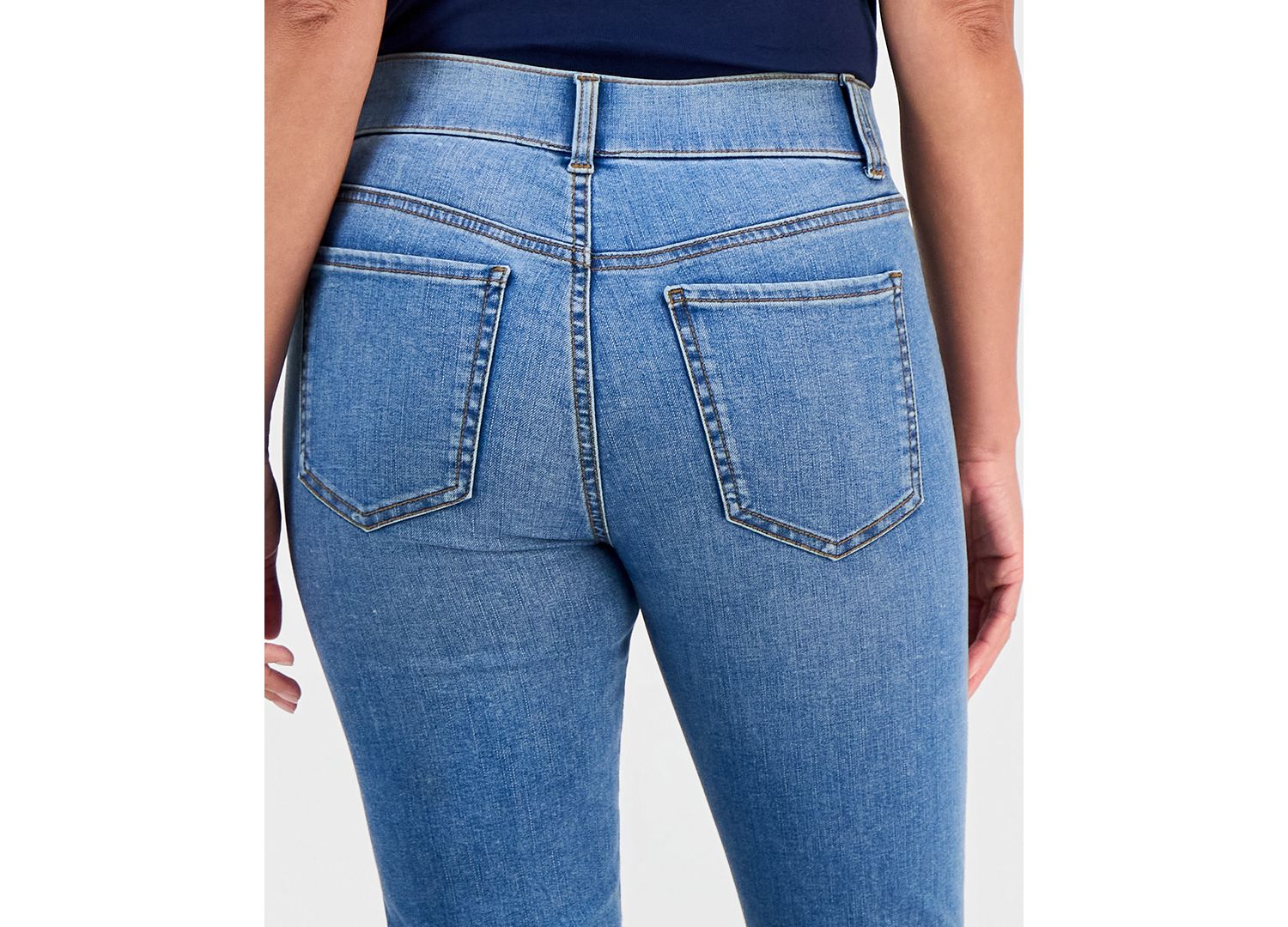 Petite High-Rise Straight-Leg Shaping Jeans