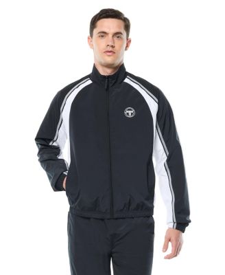 Men's Fico Contrast-Color Panels Raglan-Sleeve Track Jacket