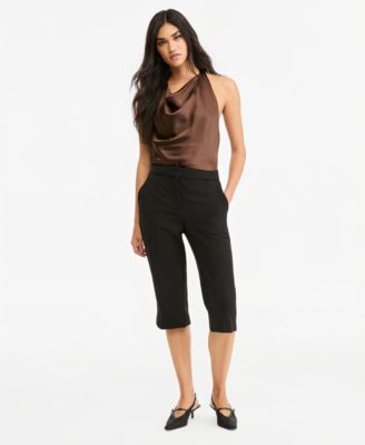 Women's Mid-Rise Side-Slit Capris