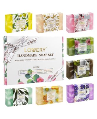 8 Piece Handmade Soap Gift Set, Variety Pack Bath and Body Care Gift Set