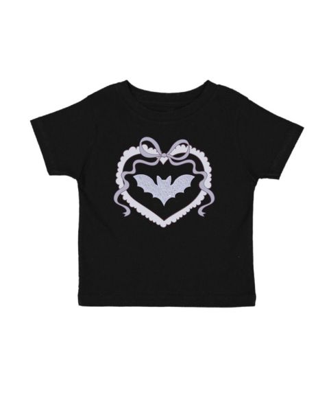 Футболка Sweet Wink Rhinestone Bat Patch Halloween Short Sleeve для девочек