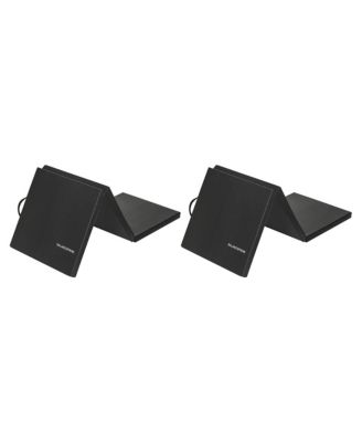 GoGym 6x2ft Folding 3 Panel Exercise Mat, Black (2 Pack)