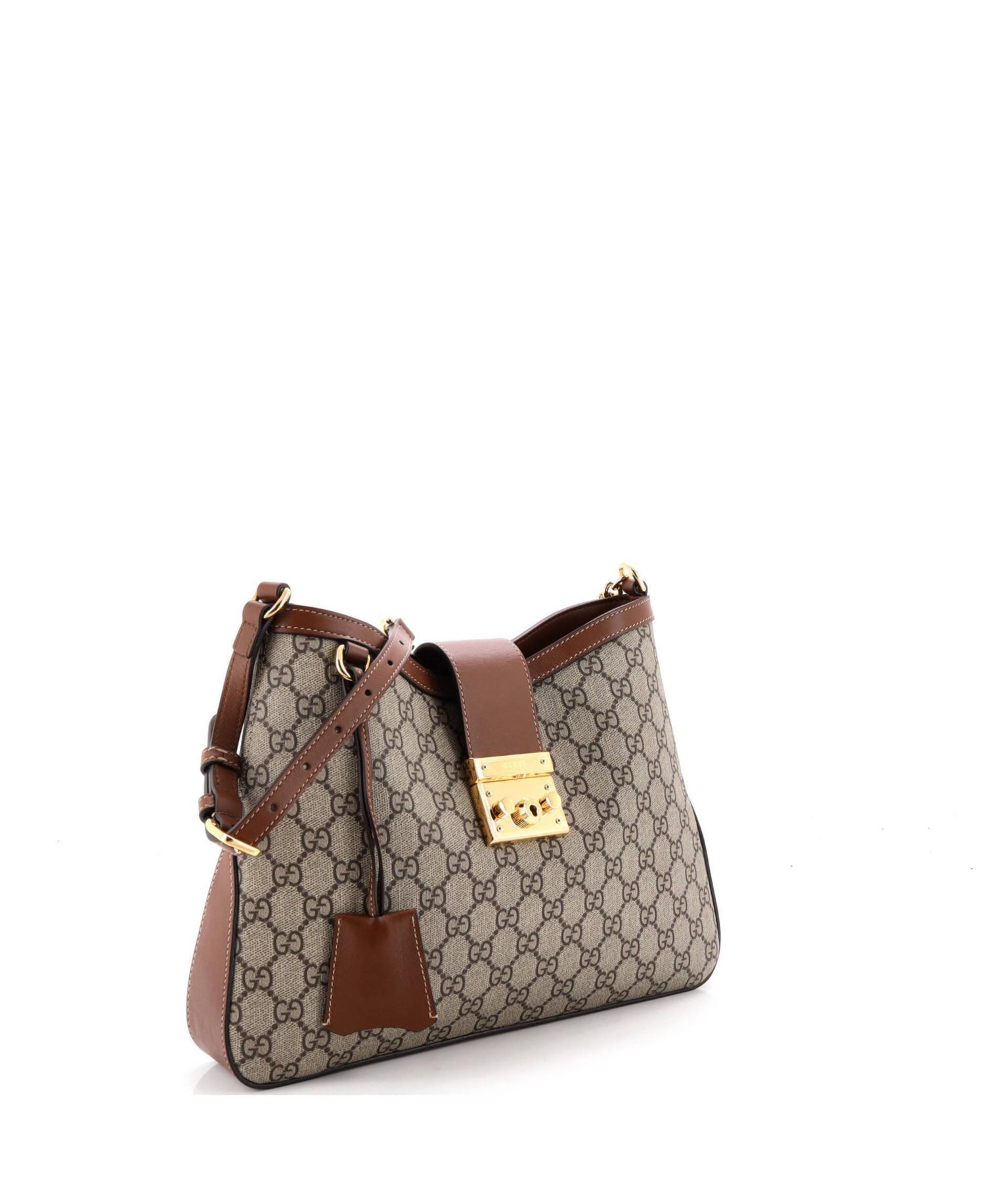 Medium Padlock Chain Shoulder Bag GG Coated Canvas with Leather