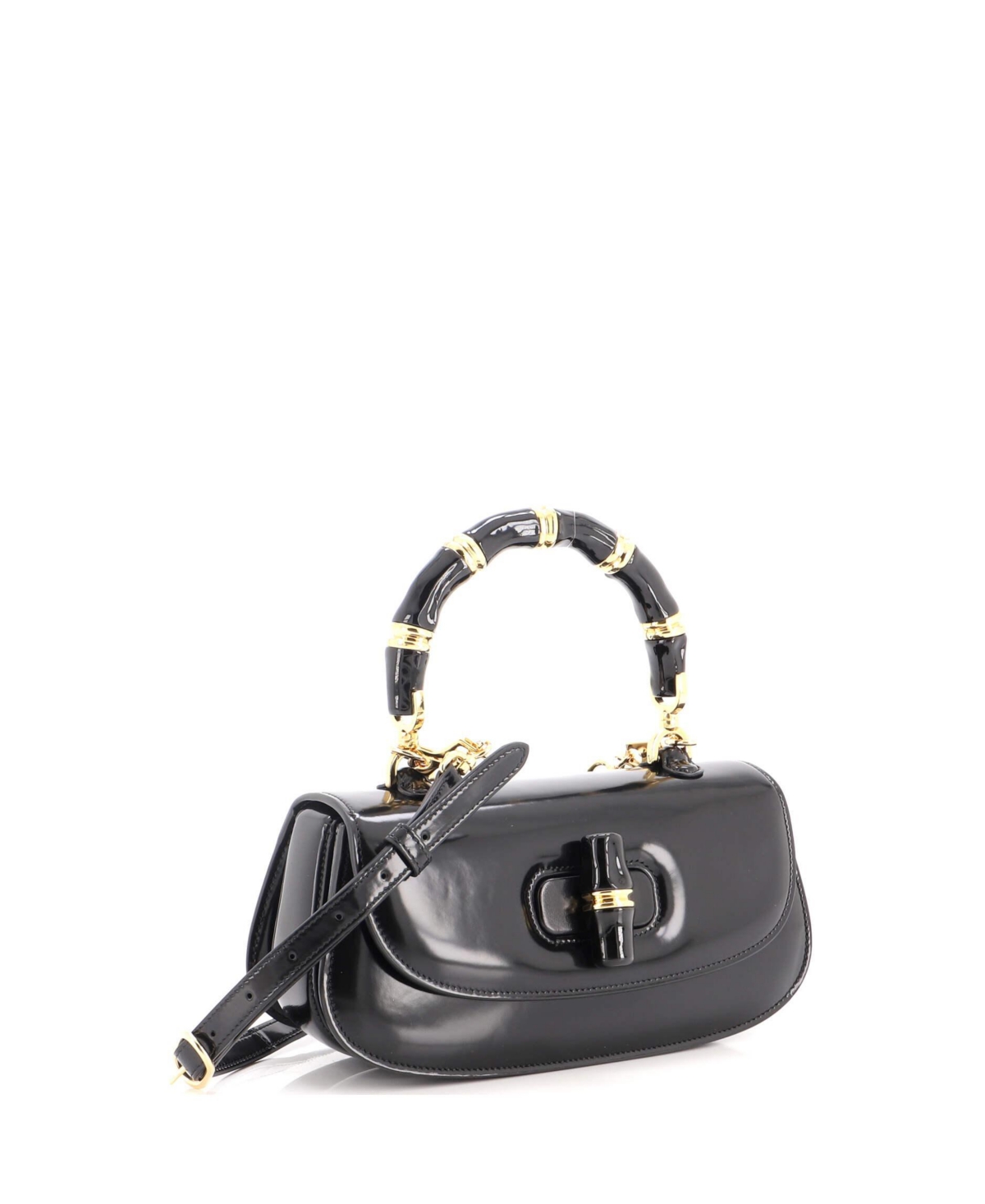 Pre-Owned Gucci Medium Bamboo Diva Top Handle Bag Polished Leather