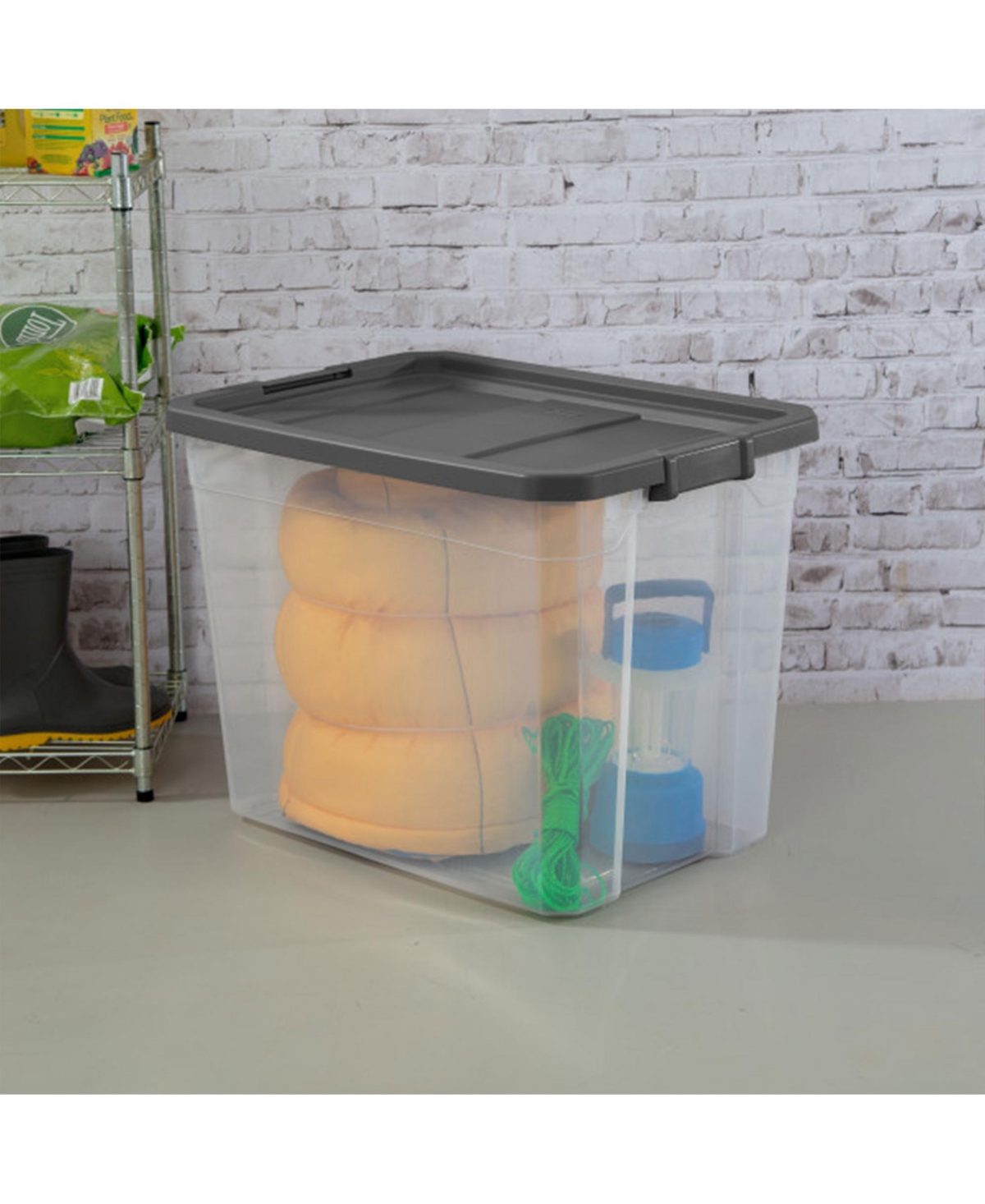 Sterilite 108 Qt Clear Stacker Storage Container Tote w/ Latching Lid, 16 Pack