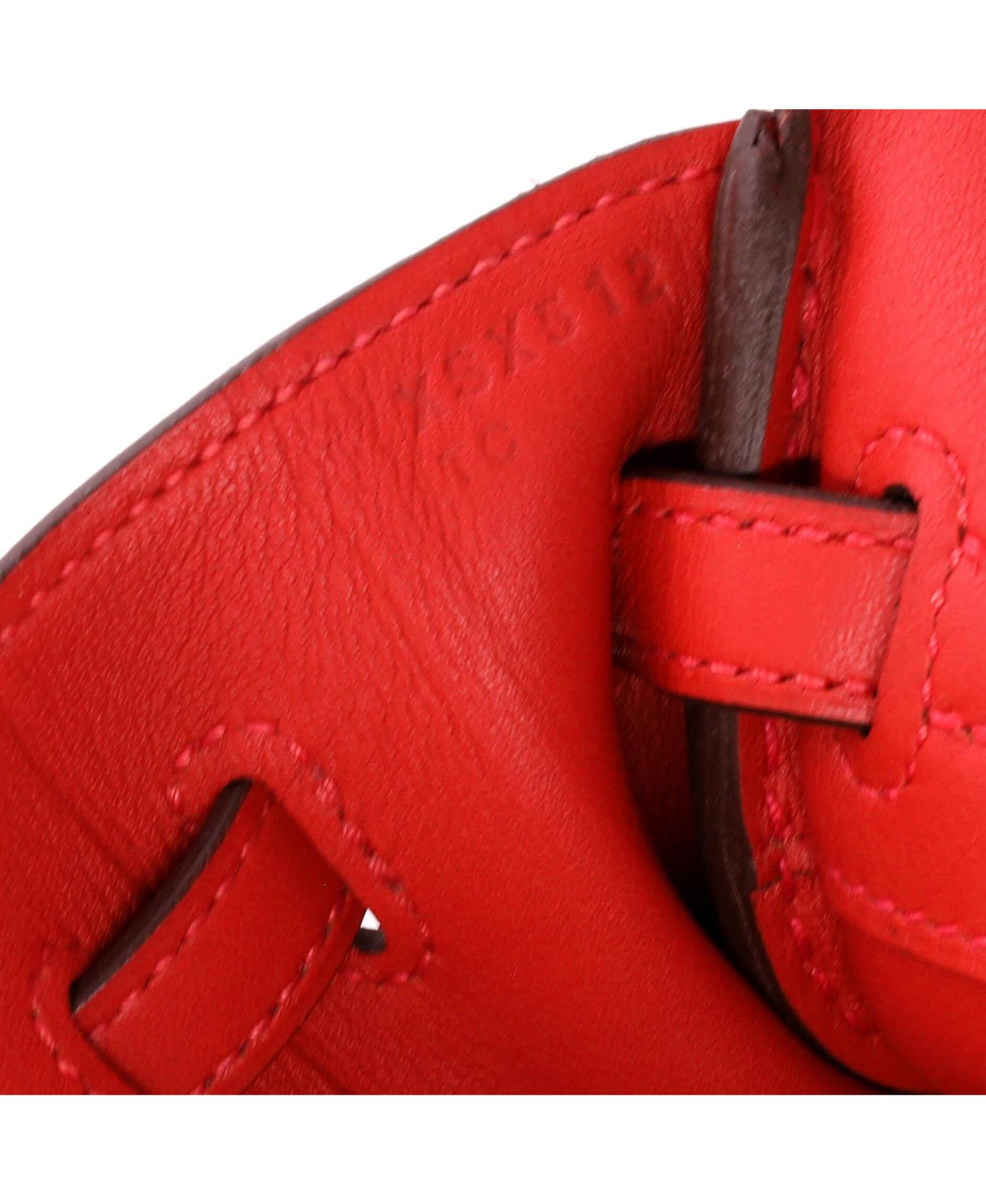 Pre-Owned Hermes Birkin 25 Handbag Red Swift with Gold Hardware