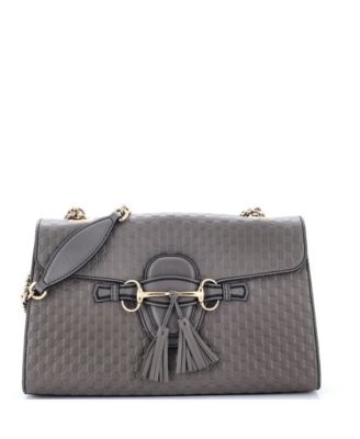 Medium Emily Chain Flap Bag Microguccissima Leather