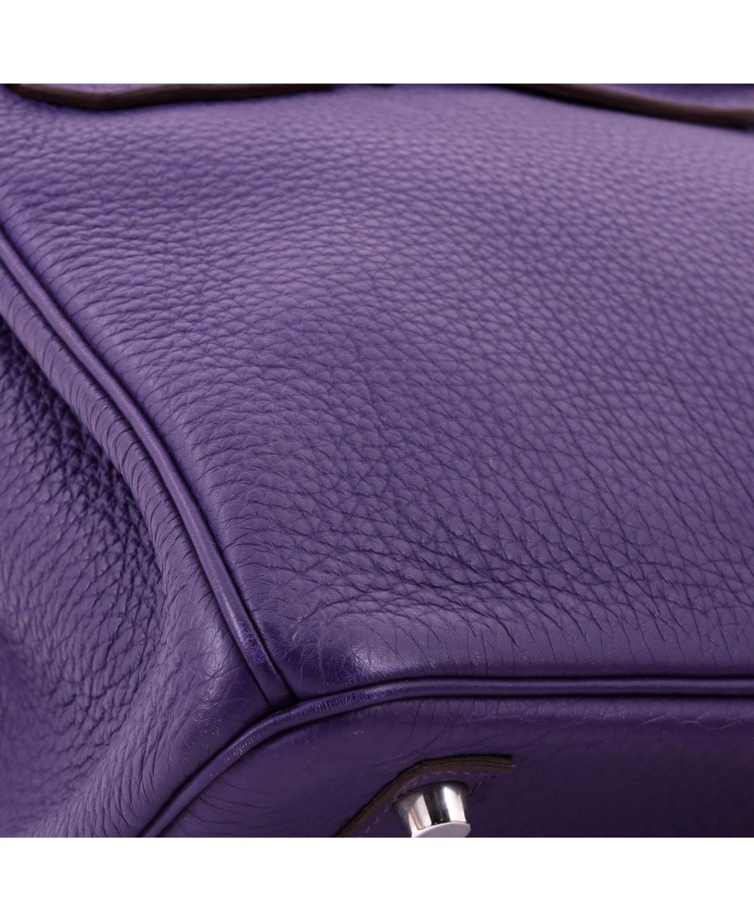 Pre-Owned Hermes Birkin 30 Handbag Purple Togo with Palladium Hardware