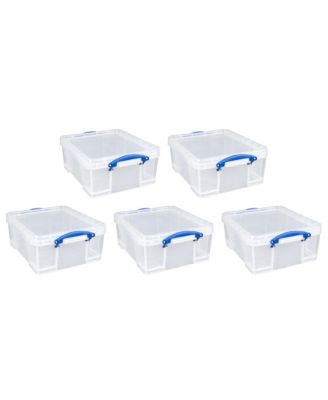 17L Storage Container with Lid and Clip Lock Handles, (5 Pack)