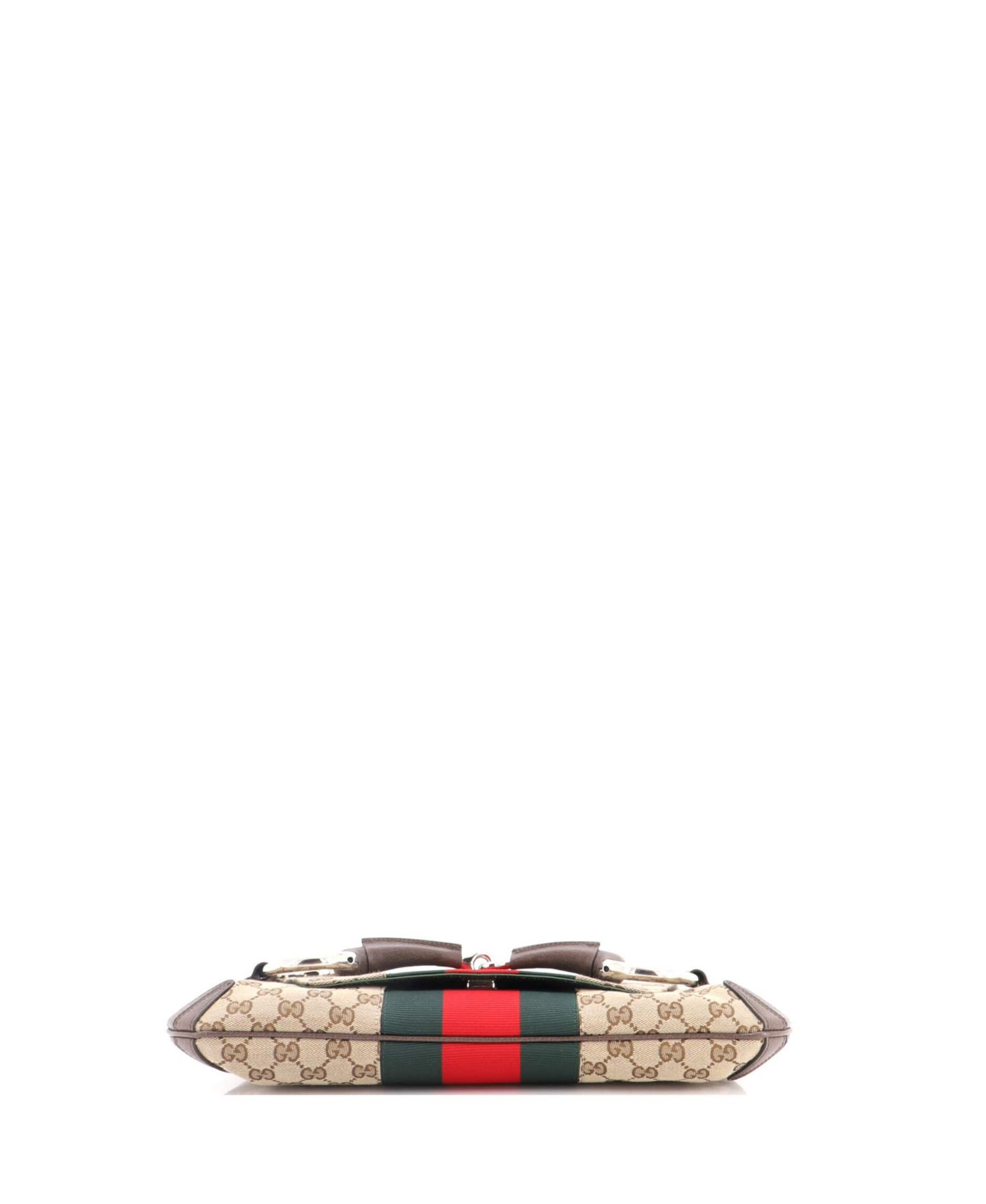 Medium Horsebit NM Web Chain Clutch GG Canvas