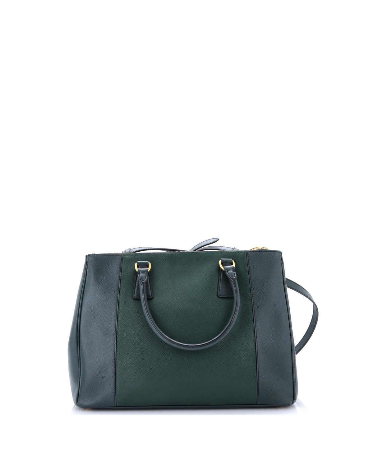 Pre-Owned Prada Medium Bicolor Double Zip Lux Tote Saffiano Leather