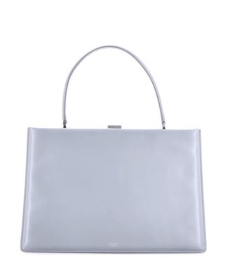 Medium Clasp Top Handle Bag Leather