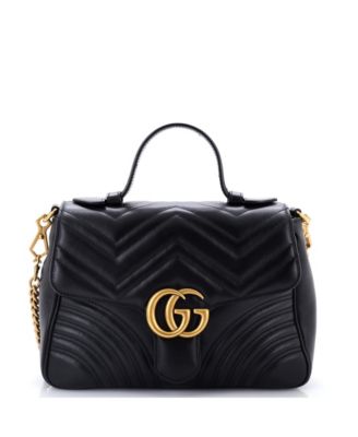 Small GG Marmont Top Handle Flap Bag Matelasse Leather