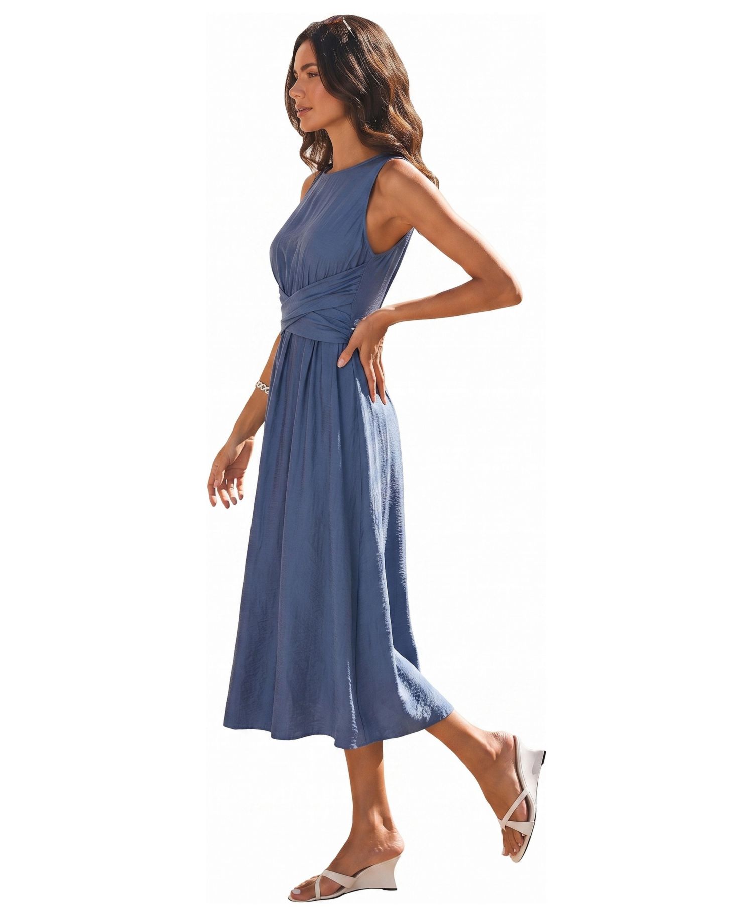 Women's Cosmopolitan Crewneck Sleeveless Midi Dress