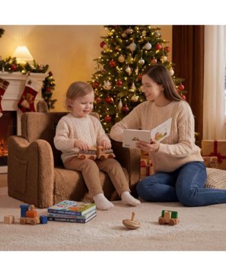 Convertible 2-in-1 Toddler Sofa Chair Baby  Flip-Open Lounger Bed