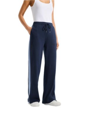 Women's Sport Knit High Rise Relaxed Straight Leg Side Stripe Pants