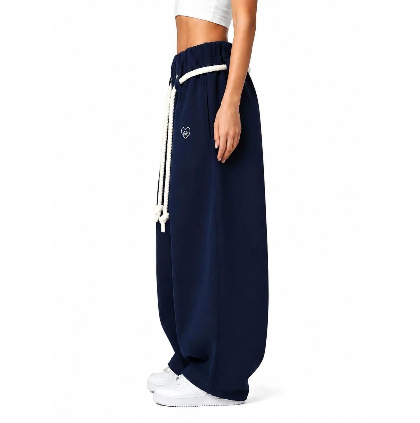 Женские брюки AELFRIC EDEN Barrel Rope-Drawstring Sweatpants, цвет: Тёмно-синий — фото 3