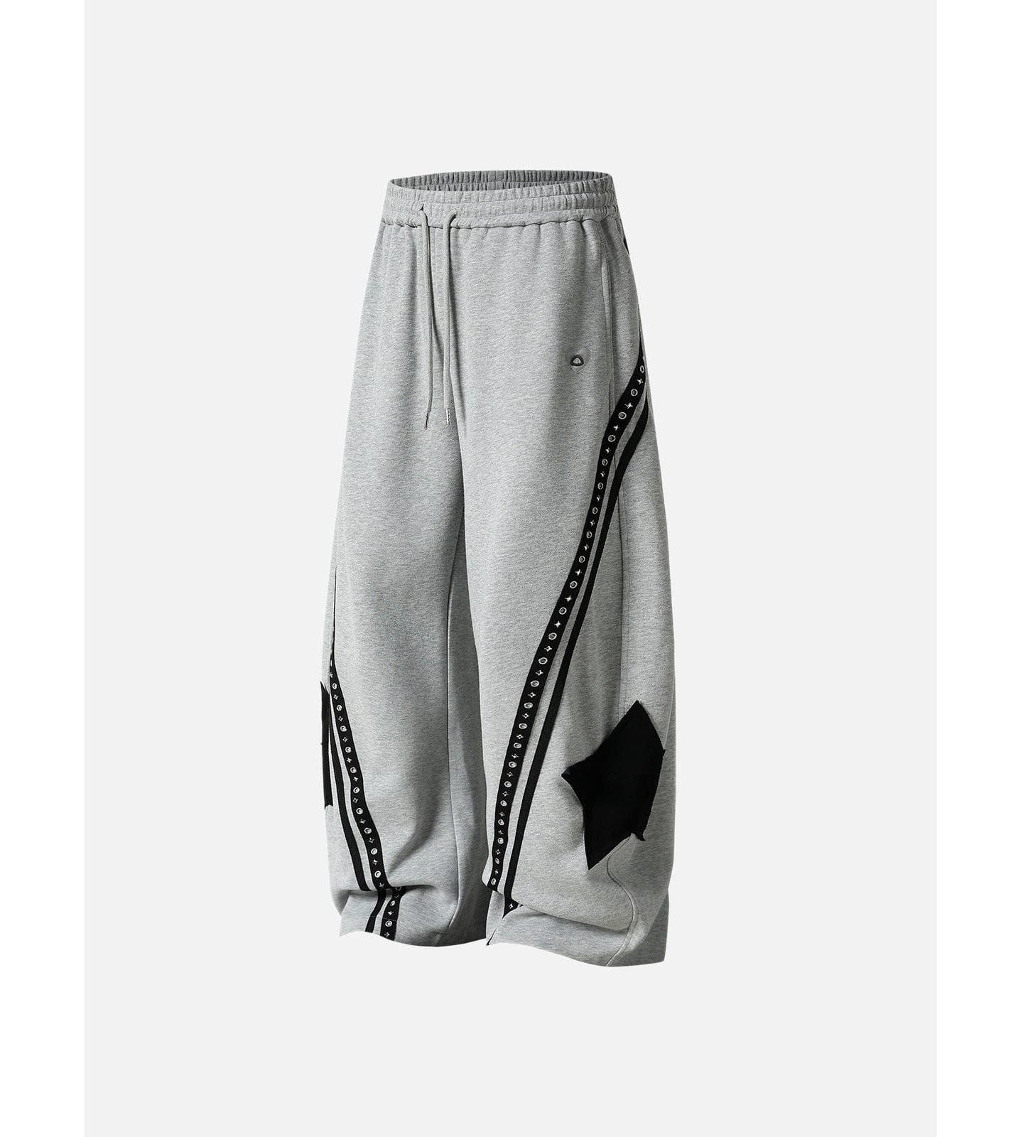 Женские брюки AELFRIC EDEN Baggy Barrel High-Rise Star-Stud Sweatpants, цвет: Серый — фото 5