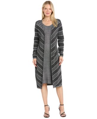 Petite Two-Piece Metallic Midi Sweater Dress