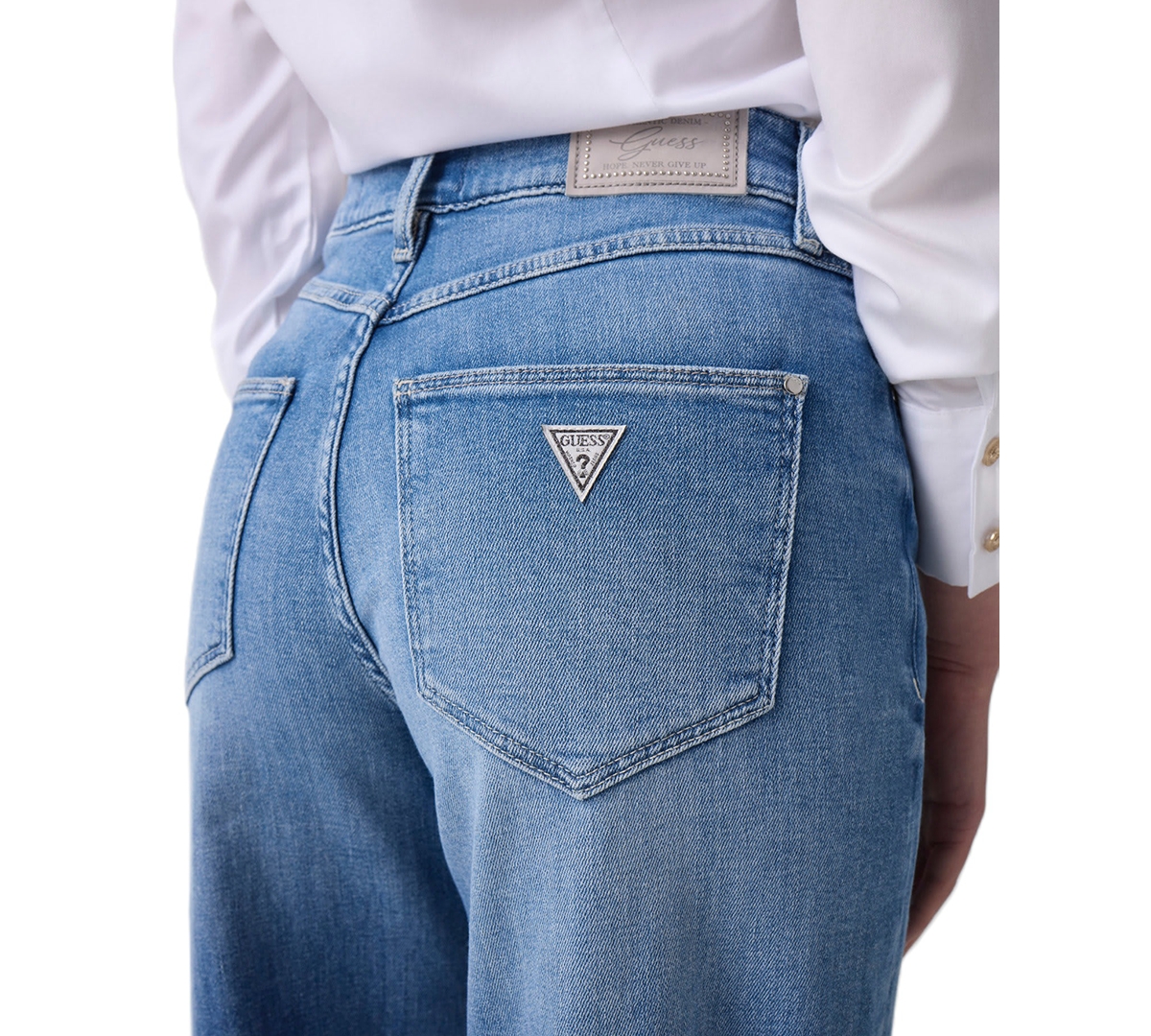 Guess Women's Bellagio High-Rise Wide-Leg Stretch Denim Jeans