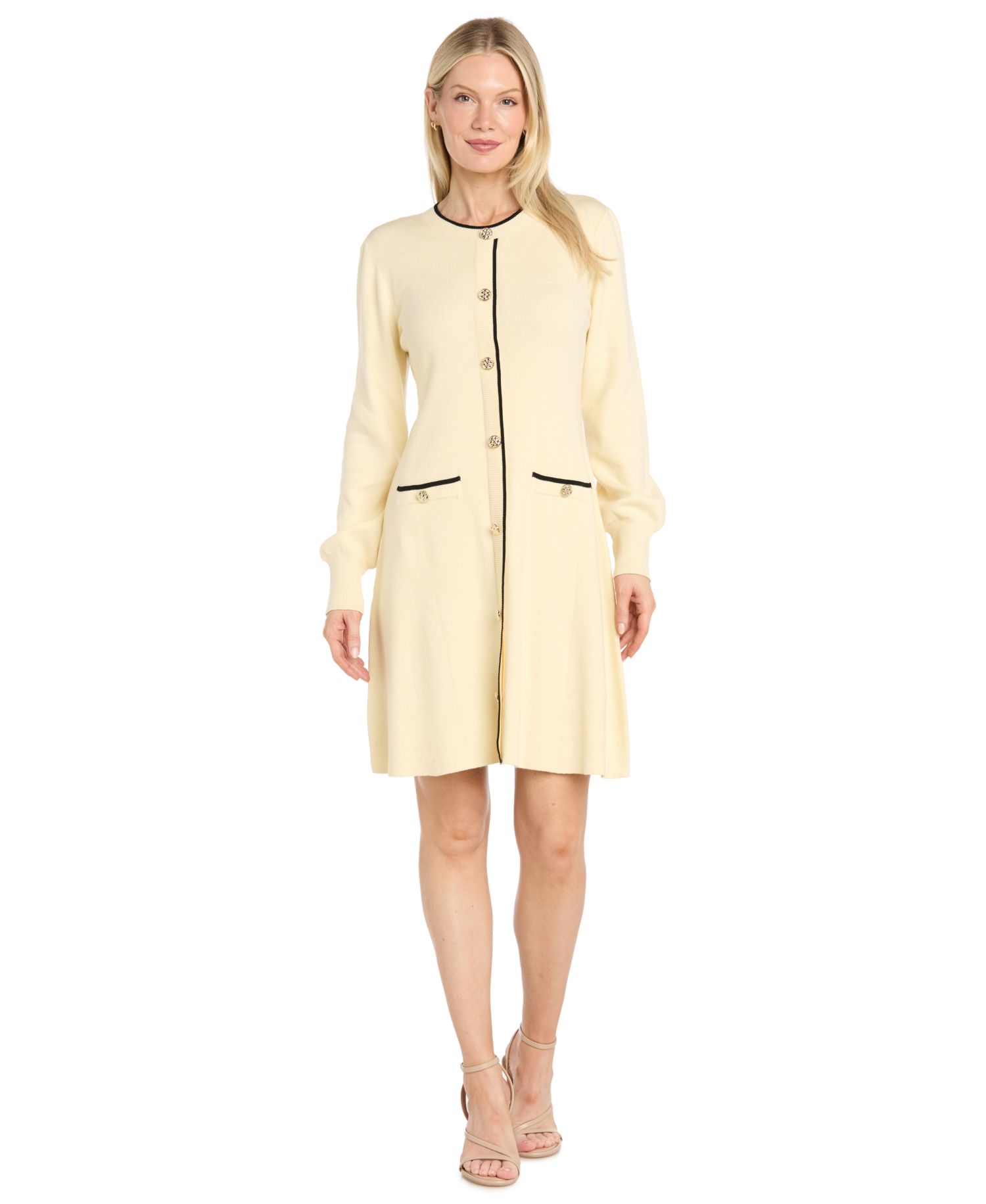 Women's Long-Sleeve Scoop-Neck Sweater Dress
