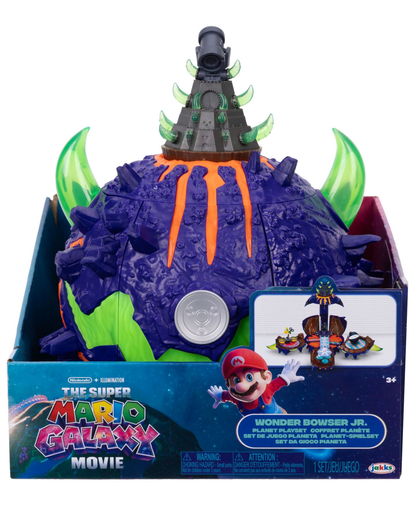 Детский игровой набор SUPER MARIO Wonder Bowser Jr. Planet Glow-in-the-Dark Interactive Playset, Ages 3+ — фото 5