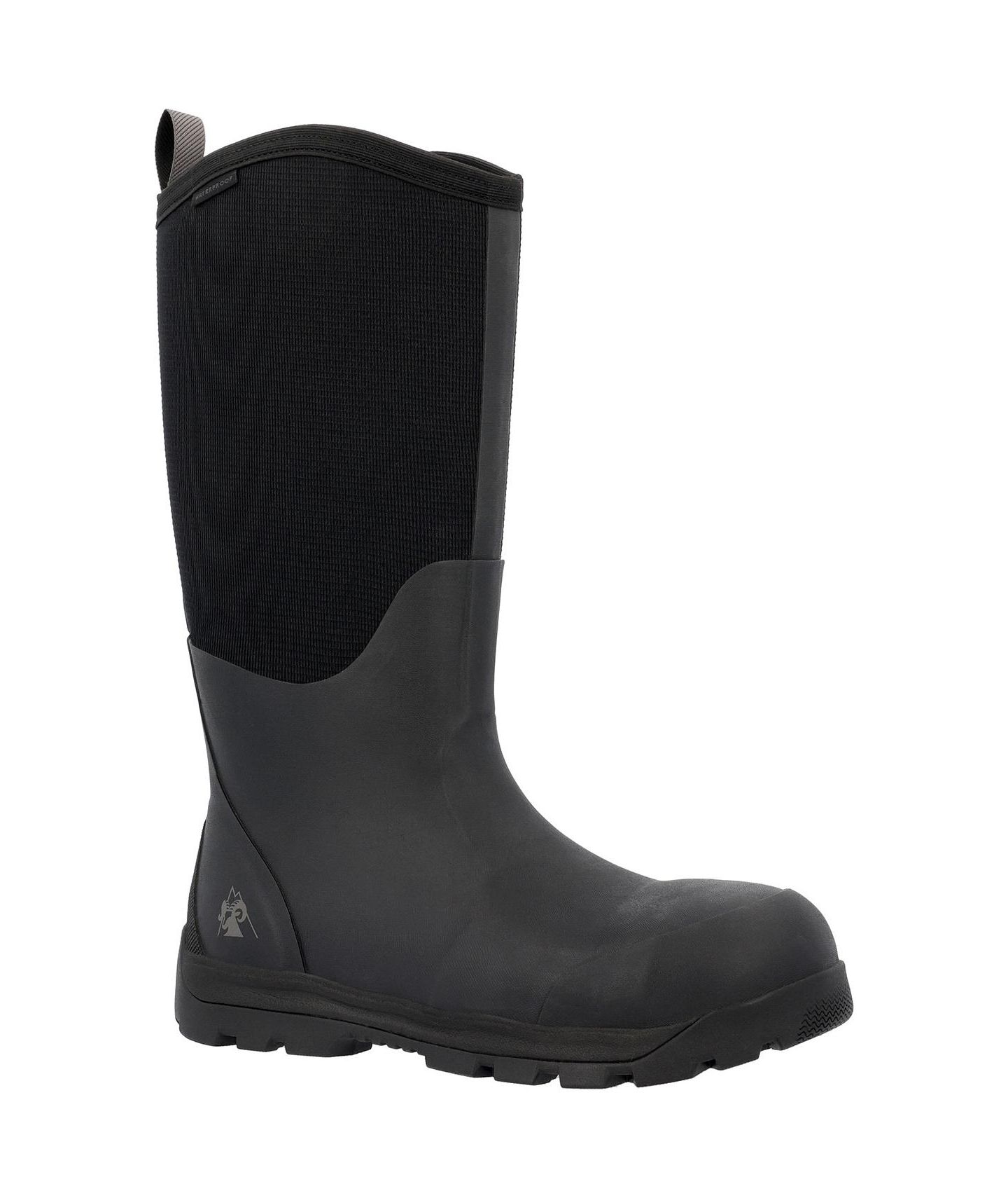 Мужские ботинки ROCKY Backlands Composite-Toe Pull-On 16-Inch Work Boot, цвет: Матовый чёрный — фото 1