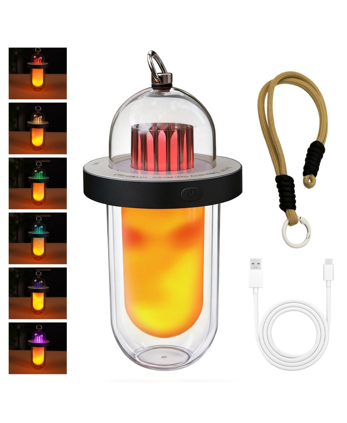 Aronkl Rechargeable Led Camping Lantern Flickering Flame IP54 Waterproof Outdoor Light