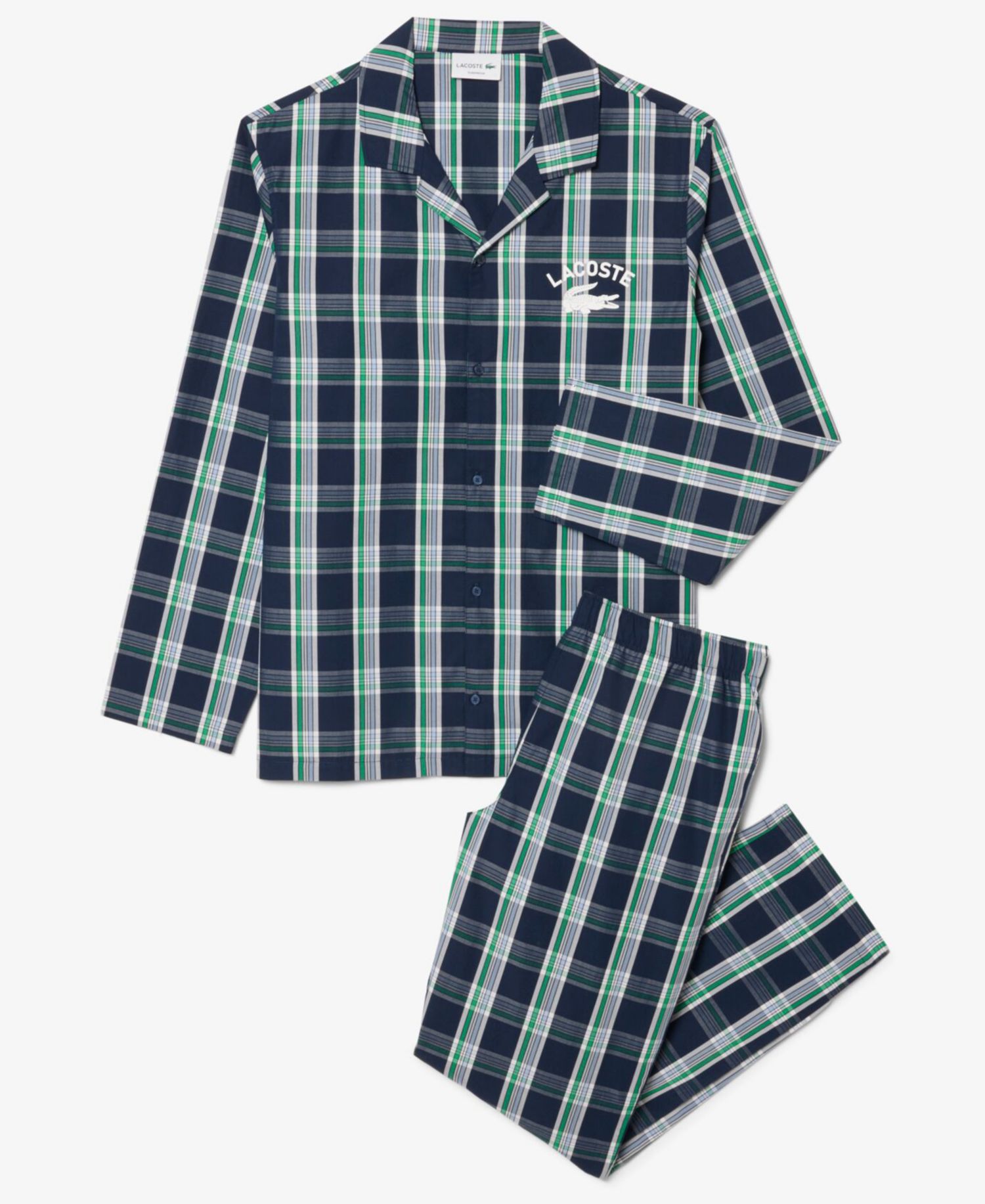 Men's Flannel V-Neck Pajama, 2-Piece Set