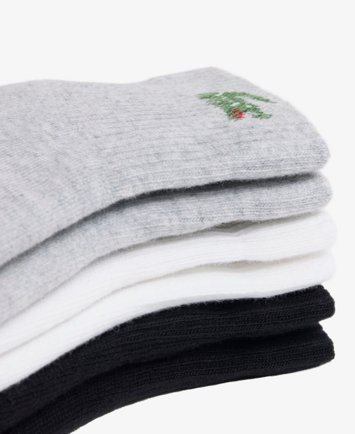 Lacoste Men's Ribbed-Cuff Ankle Socks, 3-Pack