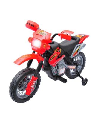 6V Kids Electric Motorcycle Dirt Bike Training-Wheel Battery-Powered Rechargeable Ride-On Toy, Ages 5+