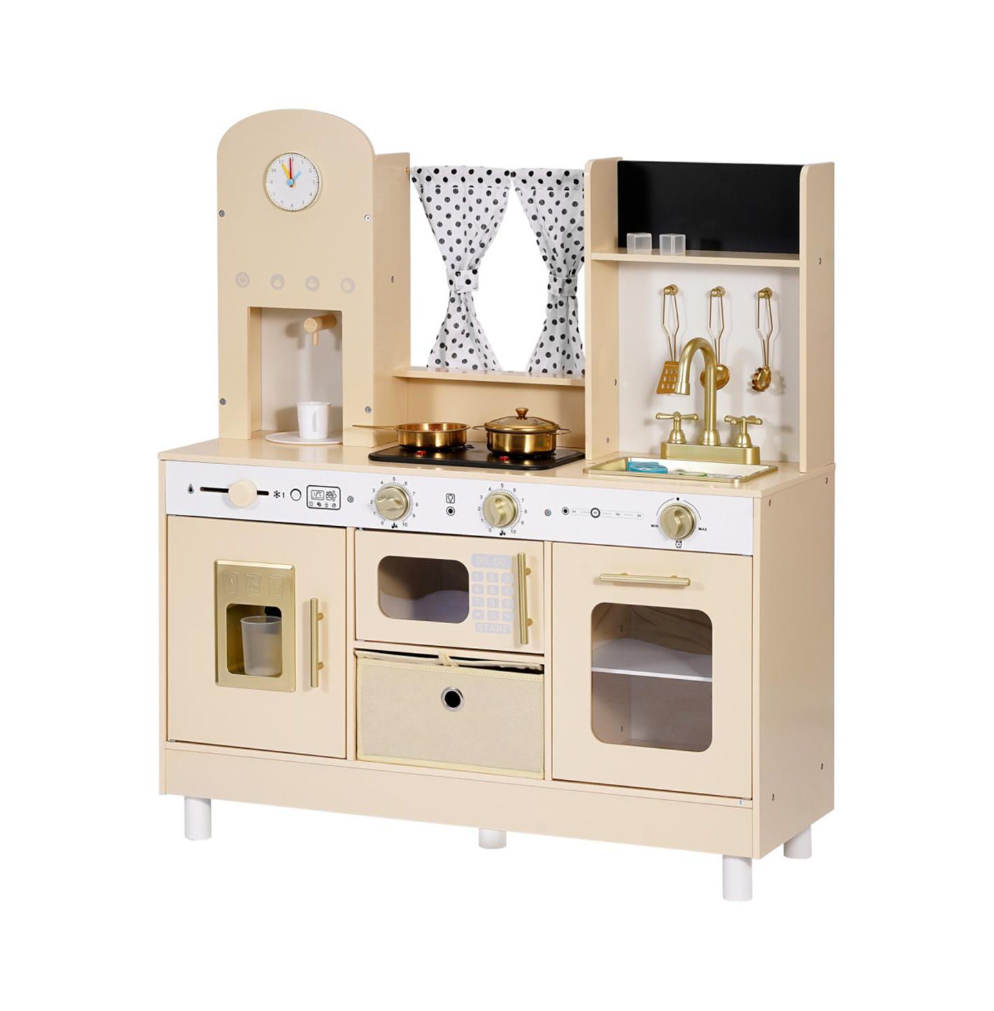 Детские игрушки YOBTOP Interactive Lights and Sounds Play Kitchen Set, Ages 3+, цвет: Бежевый — фото 8