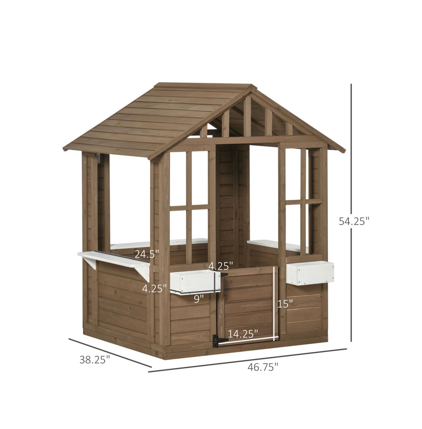 Детская игрушка YOBTOP Cottage Working-Door Solid Fir Wood 1-Piece Playhouse, Ages 3-8 — фото 2