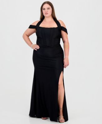 Plus Size Off-the-Shoulder Corset Gown