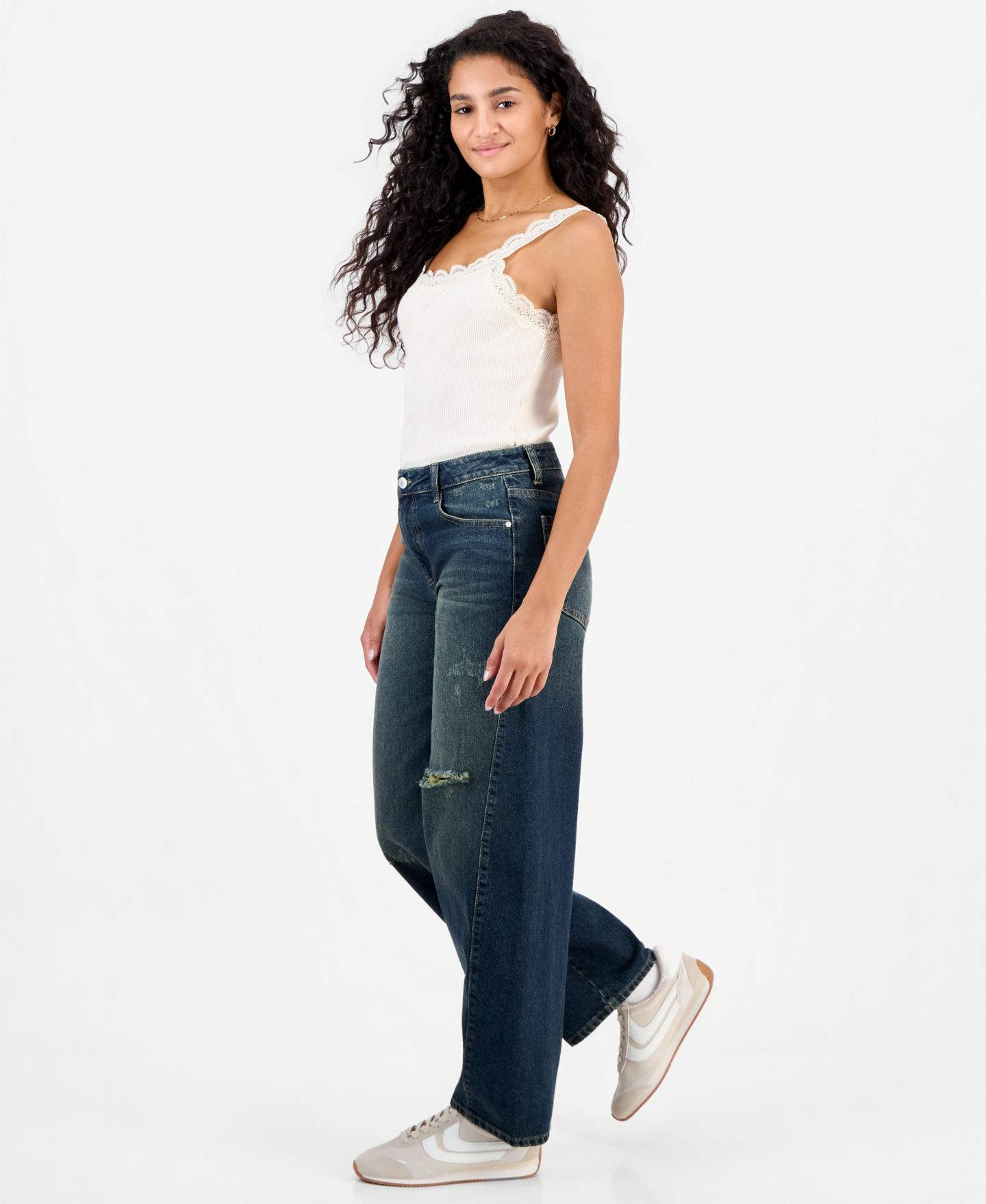 Женские джинсы And Now This Petite High-Rise Low Curve Relaxed-Fit, цвет: Besset — фото 6
