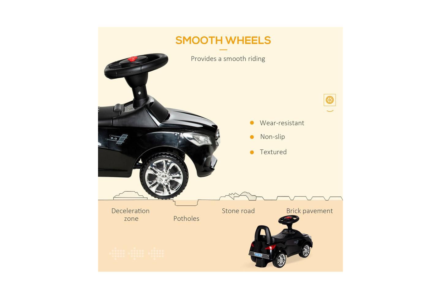 Детская игрушка YOBTOP Kids Ride On Push Car - Foot-to-Floor Walking Sliding Toy Car for Toddler with Working Horn, Music, Headlights and Storage, цвет: Чёрный — фото 5