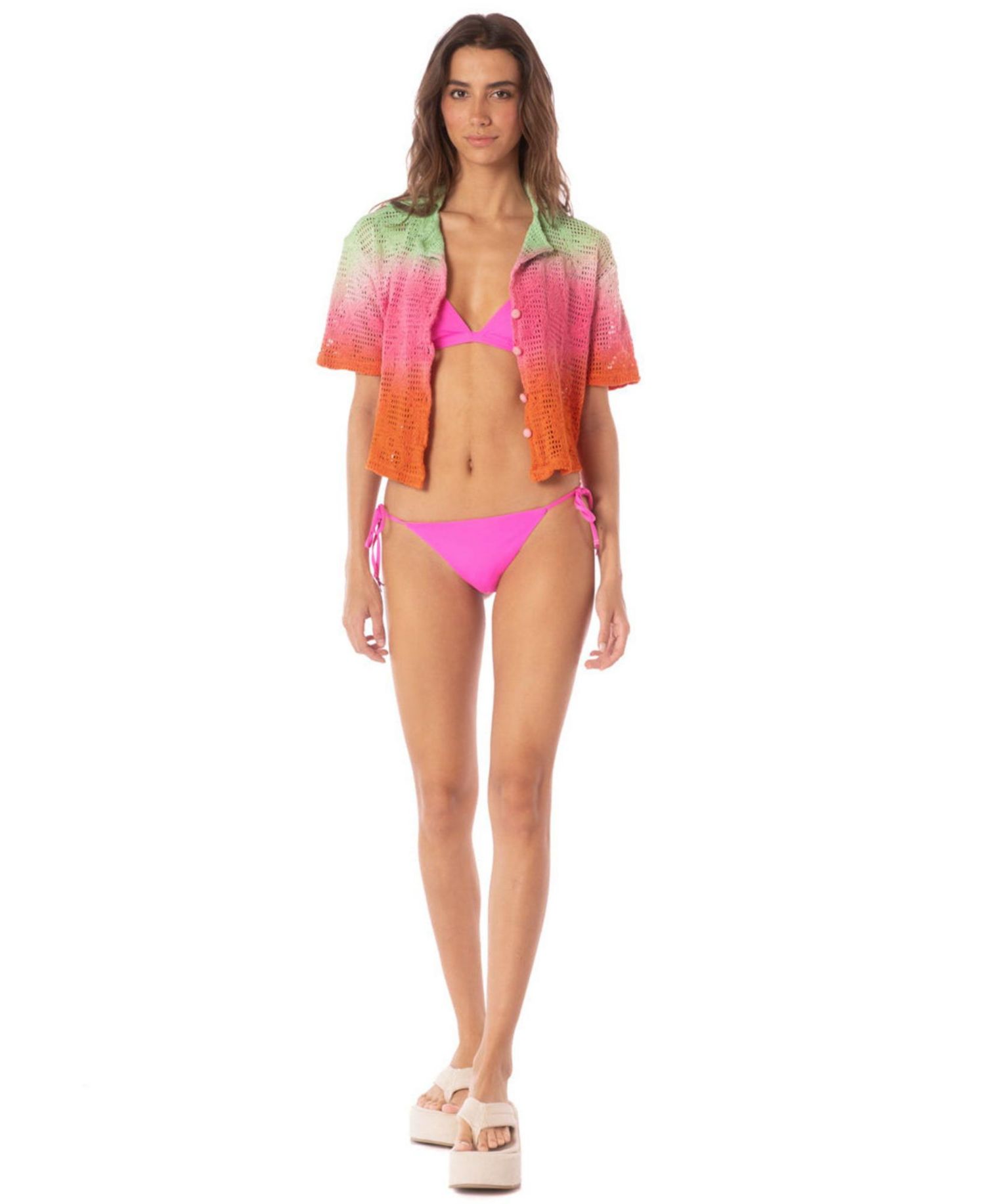 Women's Kyrie Tie-Dye Cropped 3/4-Sleeve Shirt