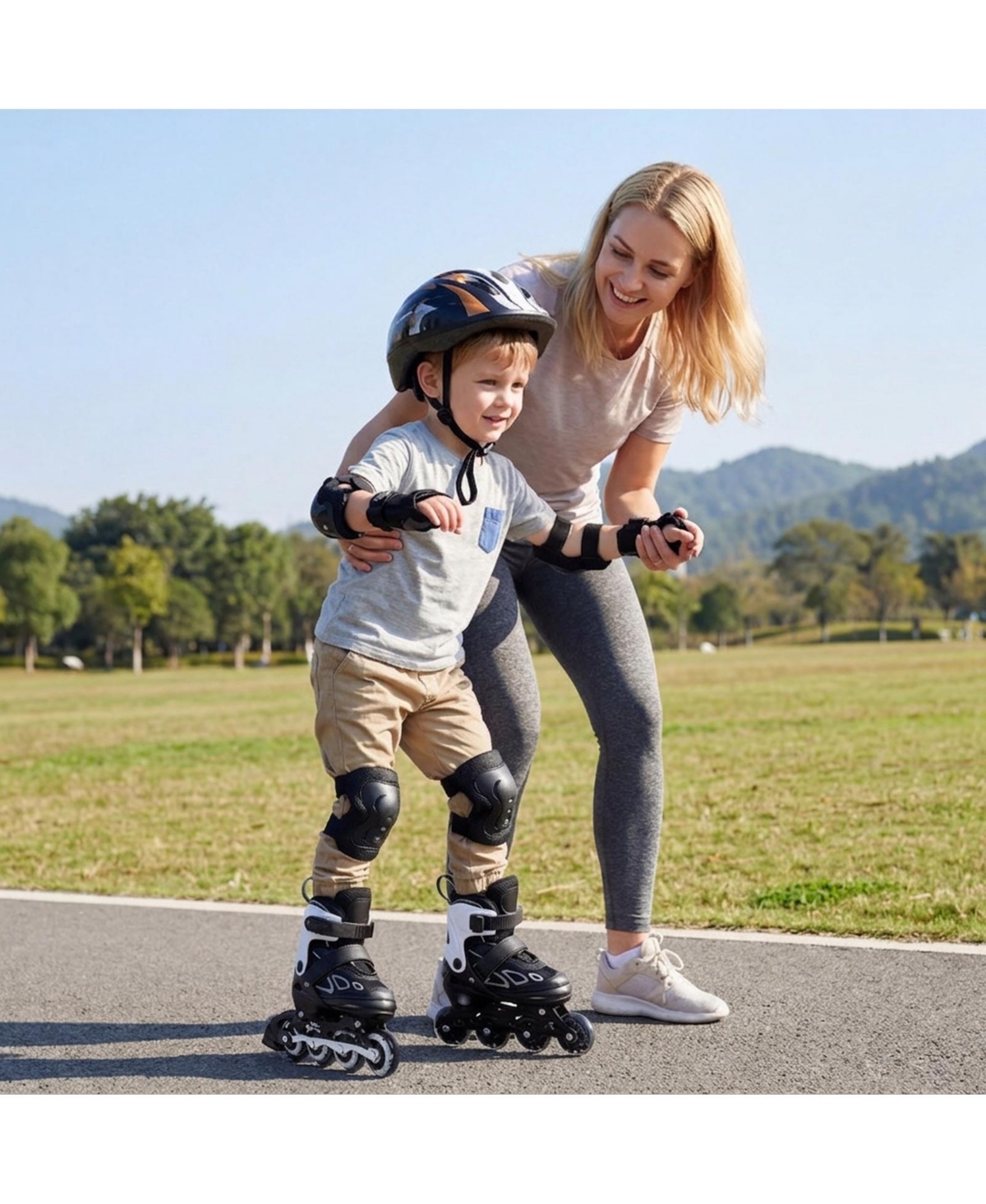 Sugift Adjustable Kids Inline Skates 4 Expandable Sizes with Led Wheels and Heel Brake Ages 5-7