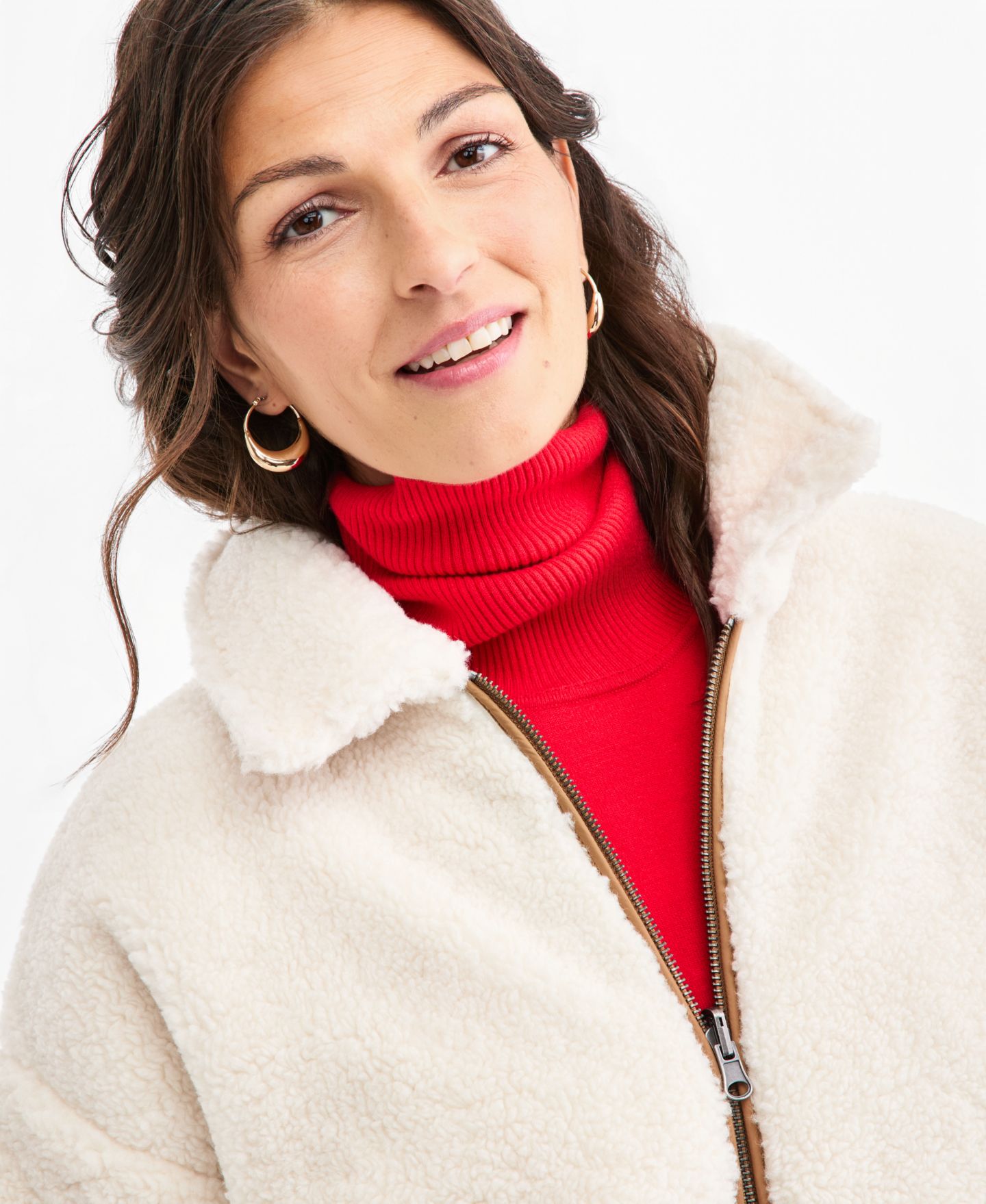 Женская куртка Style & Co Petite Quilted Reversible Mock-Neck, цвет: Palomino — фото 3